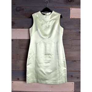 Rickie Freeman Teri Jon Silk Cotton Blend Pencil Sheath Dress Green Sz 8